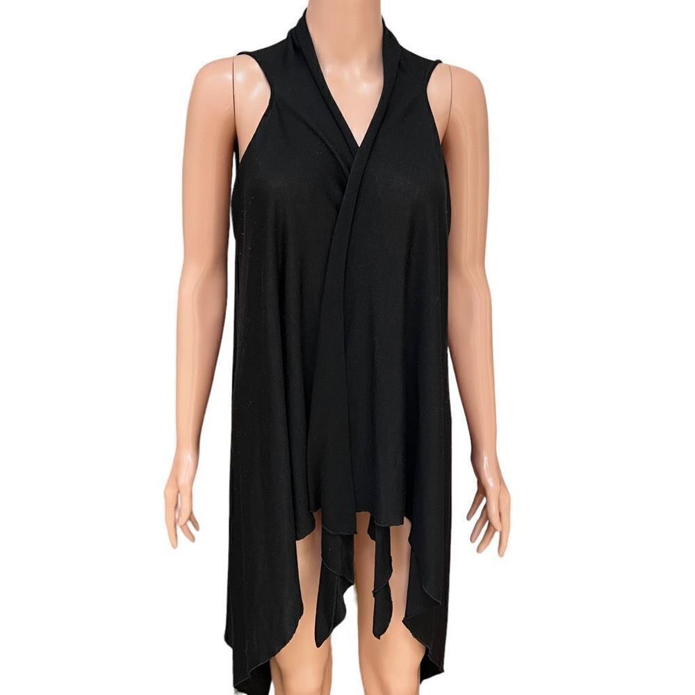 Women's Lightweight Sleeveless Draped Open Cardigan one size